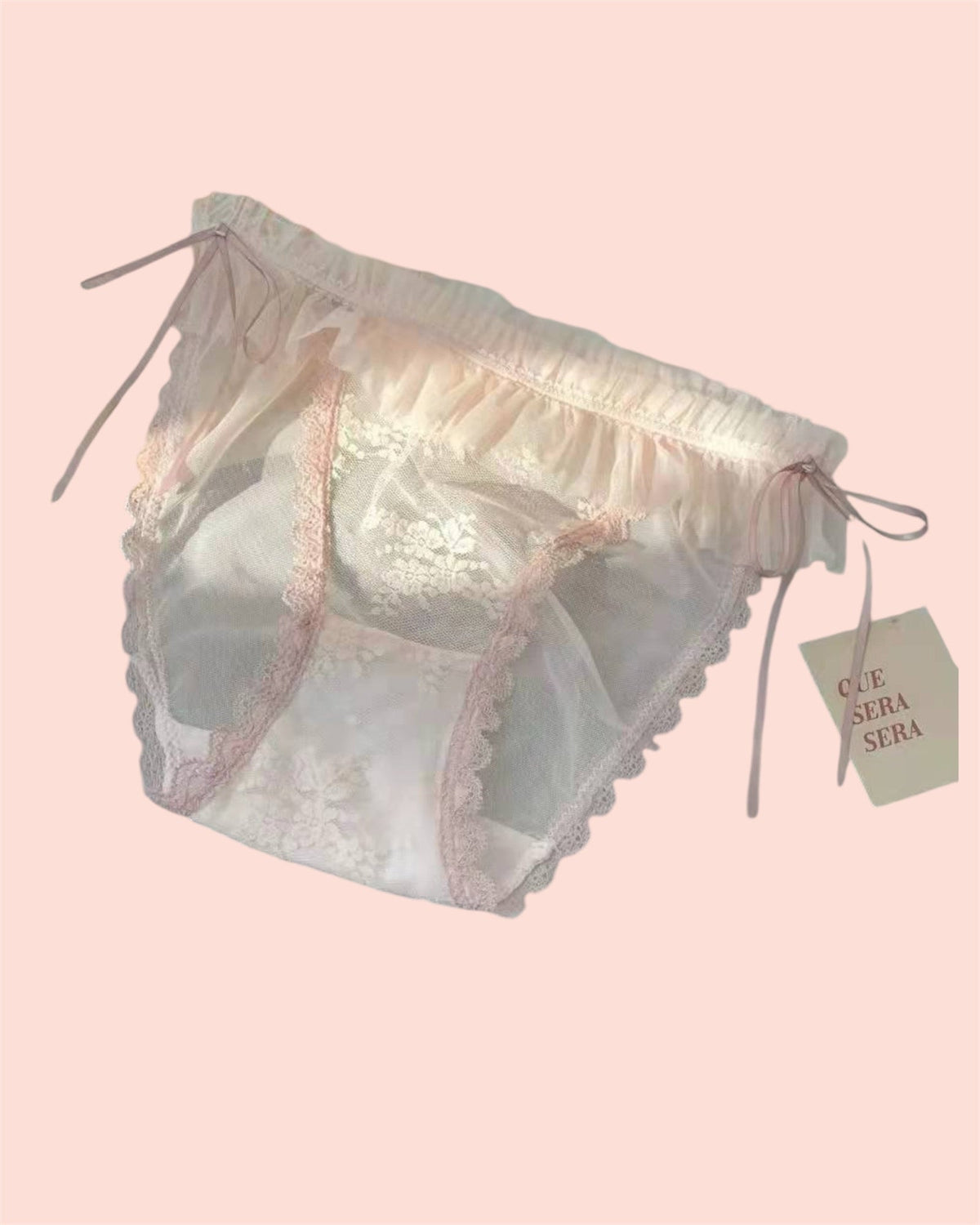 Milanblocks Coquette Ruffled Lace Panties with Bow Ties-5