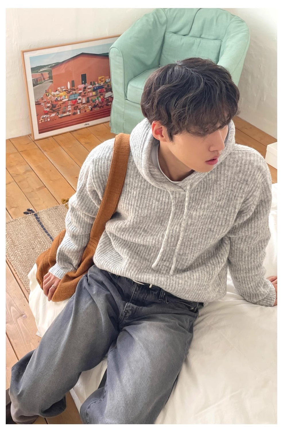 Men's Slouchy Fluffy Hoodie Jacket – Soft Thickened Winterwear