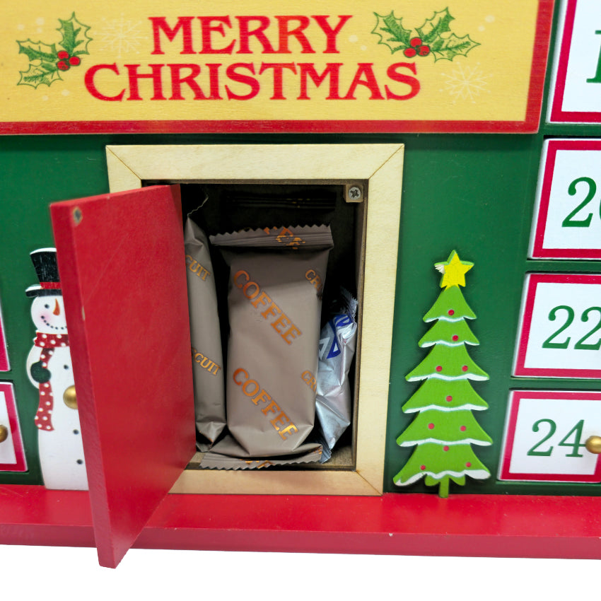 Christmas Cottage Wooden Advent Calendar Wizardi F07M6-17-3