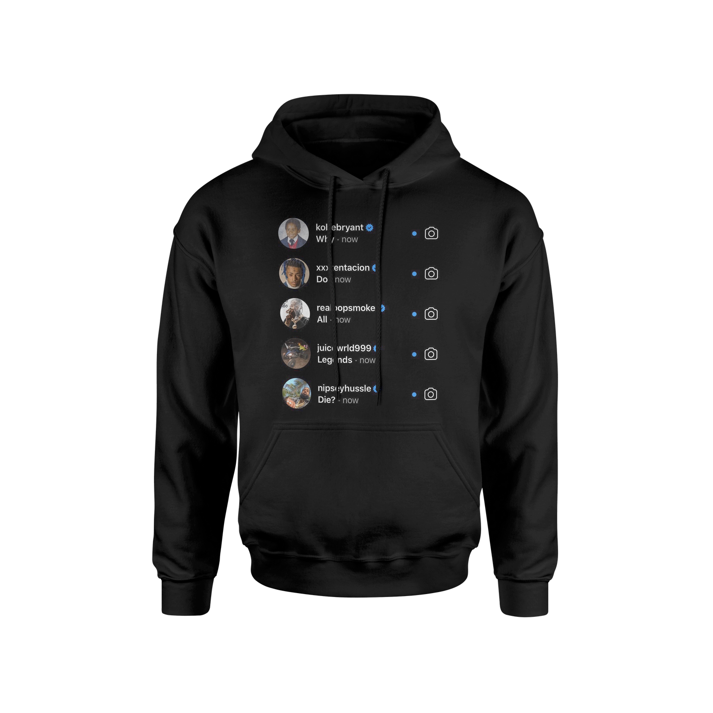 "Why do all legends die?" black hoodie