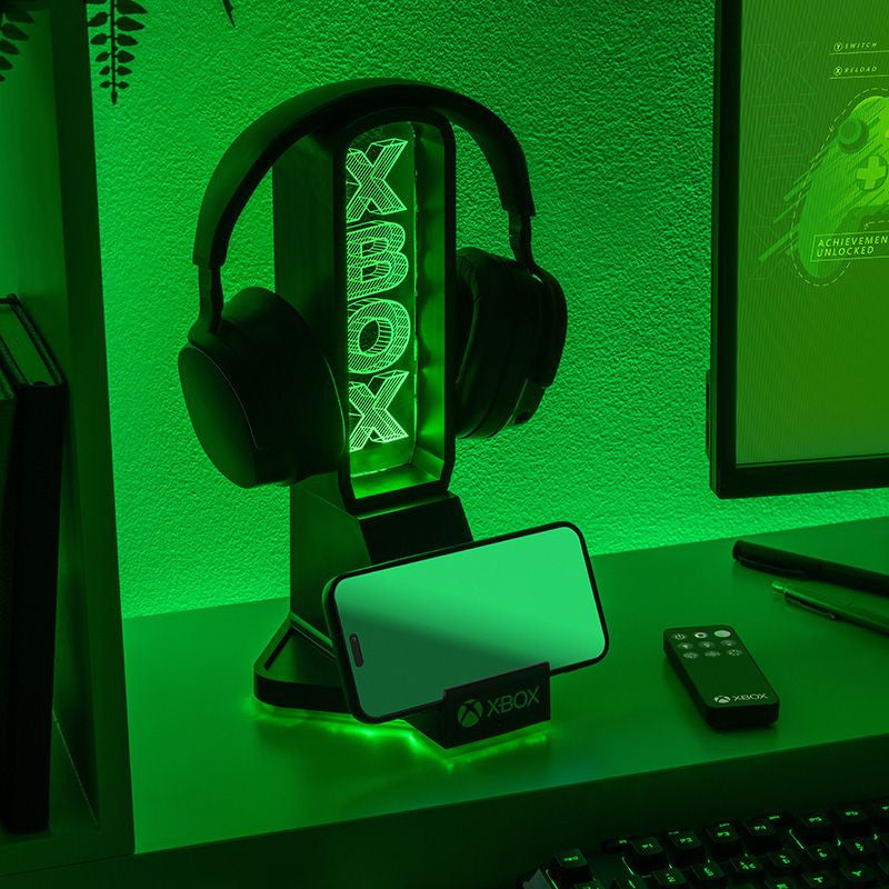 Xbox LED NEON gamer fejhallgató+telefontartó állvány-0