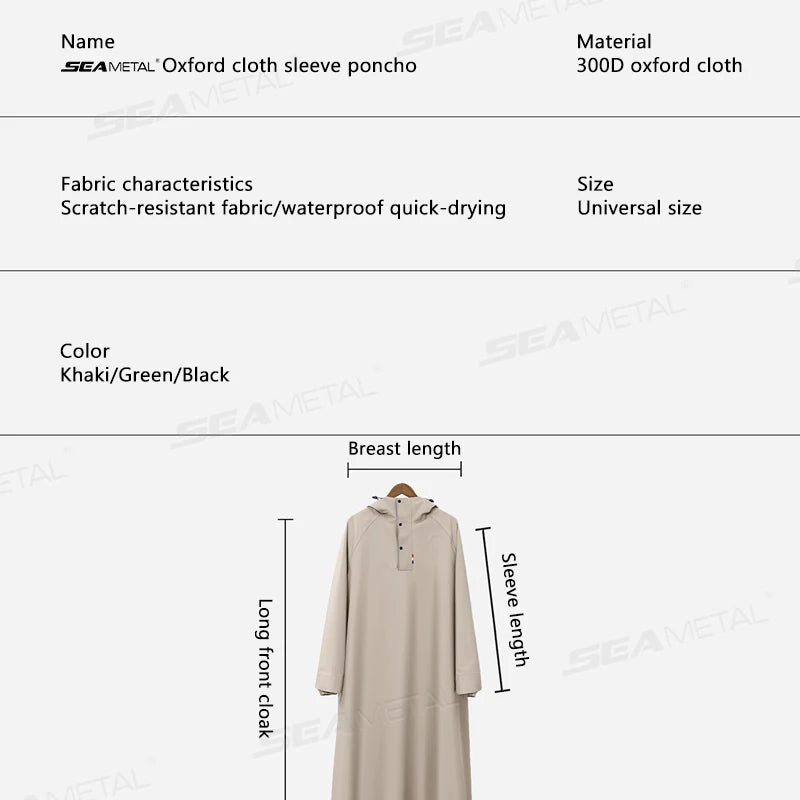 BLALION Thicken Oxford Waterproof Rain Gear Rain Poncho Unisex Fashion