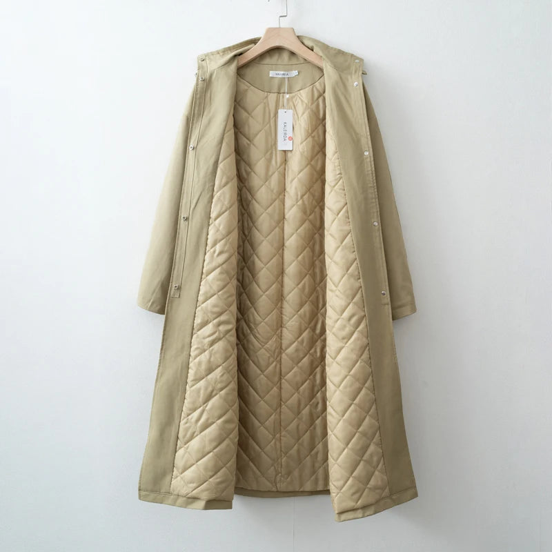 2025 Women Autumn Winter Oversized Trench Long coat Stylish Thick Warm
