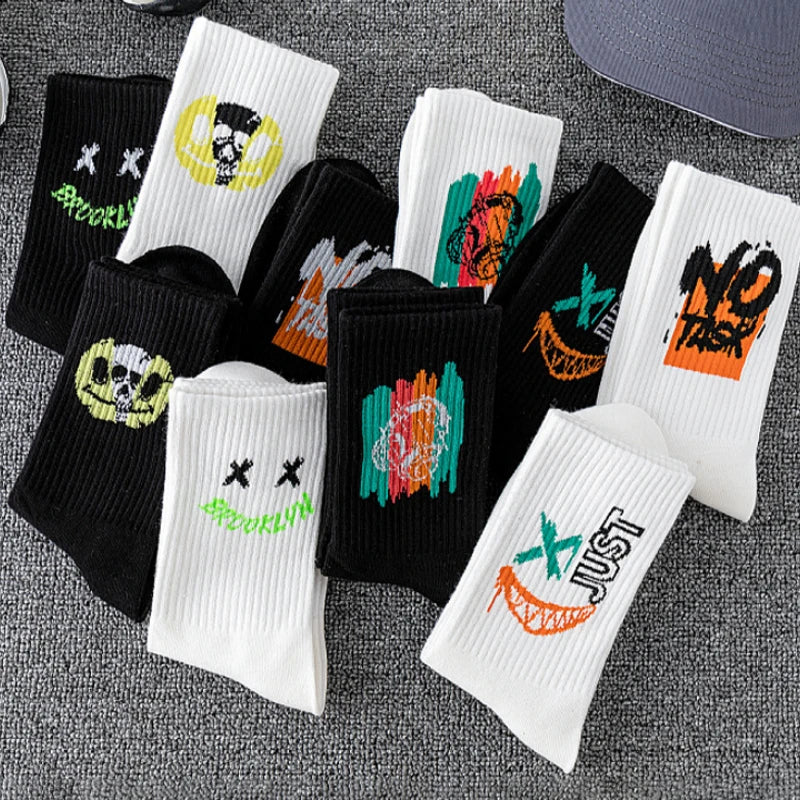 5/10 Pairs of High-Quality Couple's Fashionable Sports Socks With