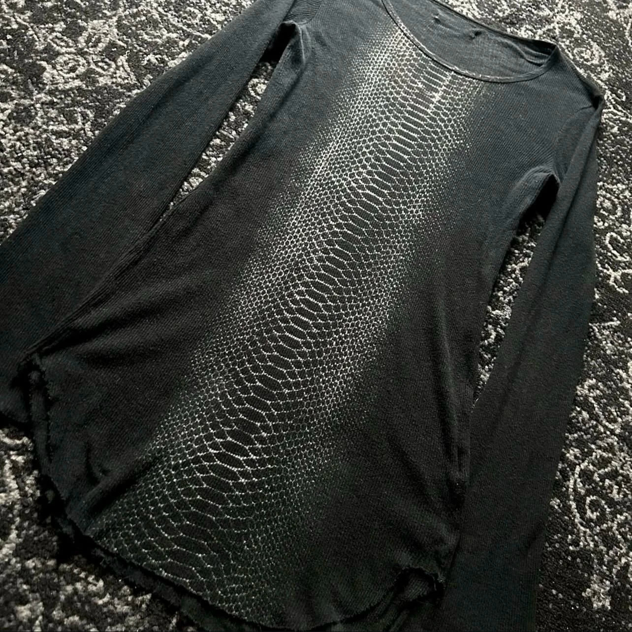 Karrcat Trashy Y2k Snakeskin Print T-shirt Grunge Aesthetics Long