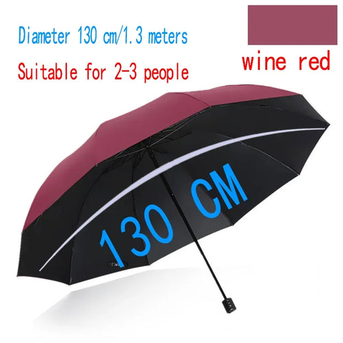 130CM Oversized Folding Umbrella Windproof and Waterproof Large Sun