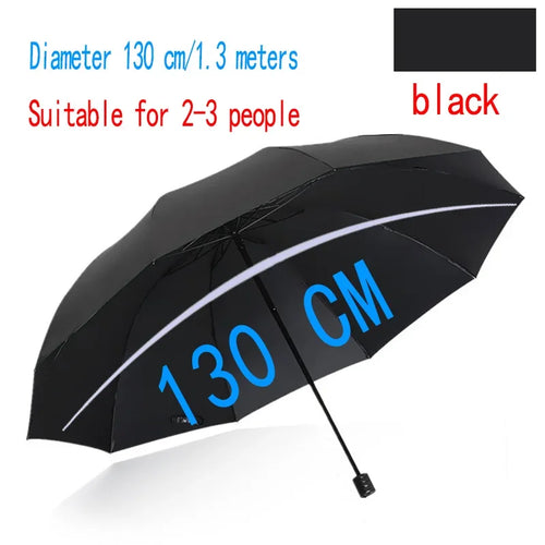 130CM Oversized Folding Umbrella Windproof and Waterproof Large Sun