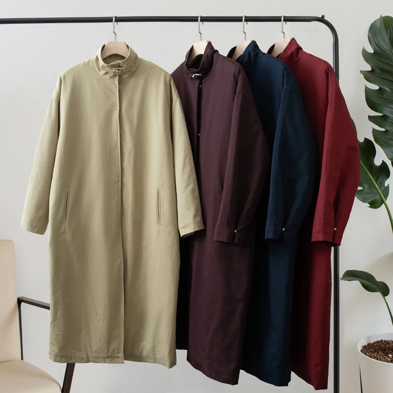 2025 Women Autumn Winter Oversized Trench Long coat Stylish Thick Warm