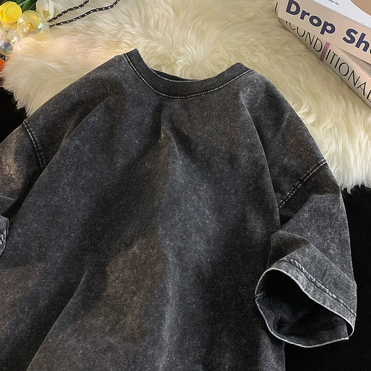 Quality Oversized Acid Washed Y2K T Shirt men Vintage T-shirts