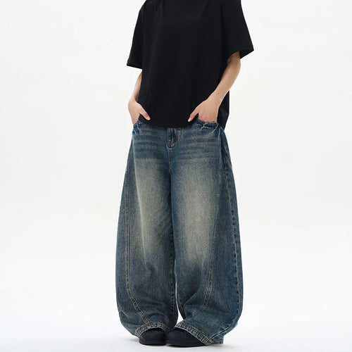 2025 Spring New Men's Jeans Oversized Wide Leg Pants Loose Vintage