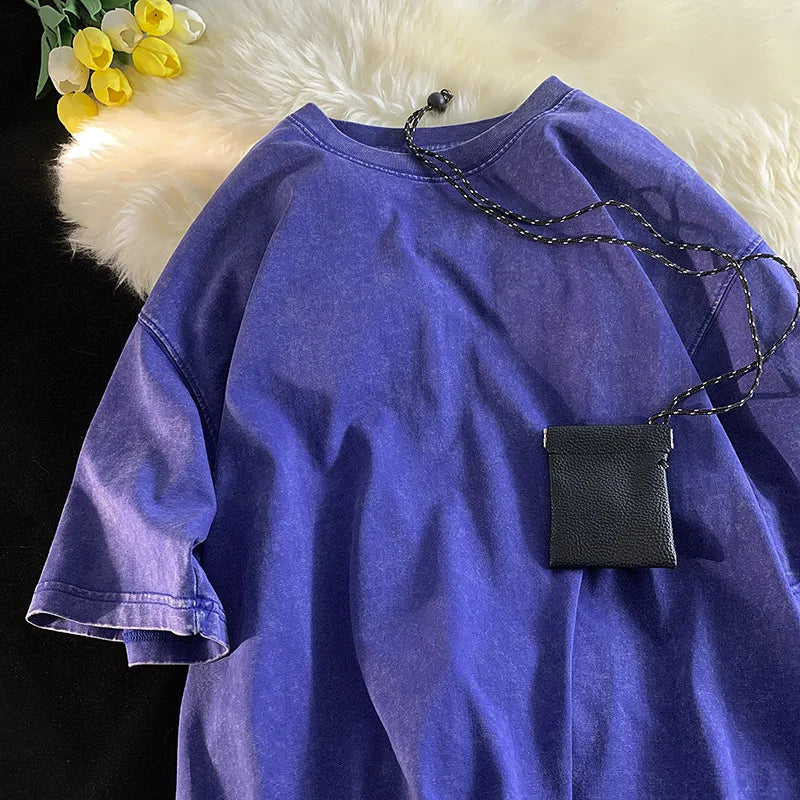 Quality Oversized Acid Washed Y2K T Shirt men Vintage T-shirts