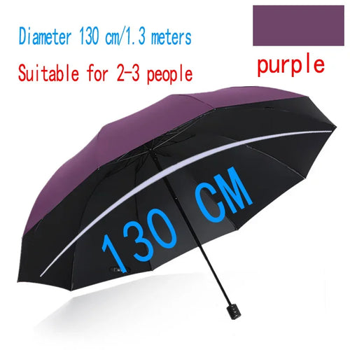 130CM Oversized Folding Umbrella Windproof and Waterproof Large Sun