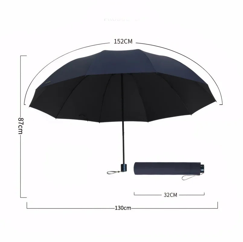 130CM Oversized Folding Umbrella Windproof and Waterproof Large Sun