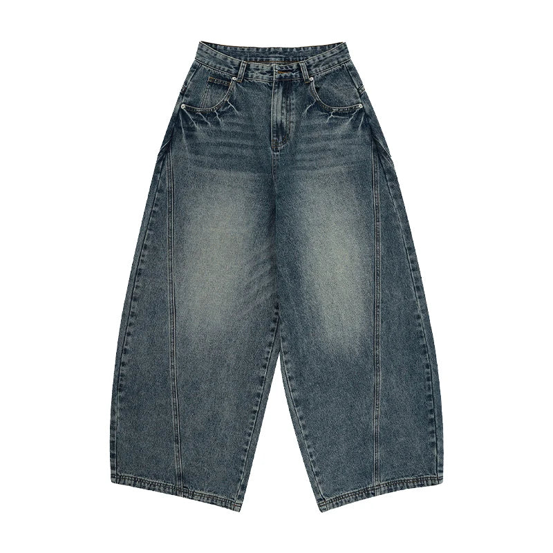 2025 Spring New Men's Jeans Oversized Wide Leg Pants Loose Vintage