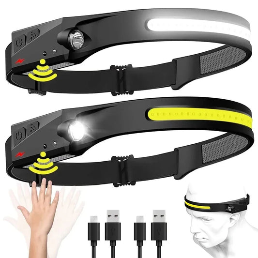1/2/3PCS LED Induction Headlamp Camping Search Light USB Rechargeable