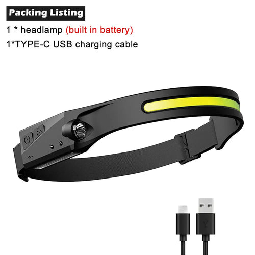 1/2/3PCS LED Induction Headlamp Camping Search Light USB Rechargeable