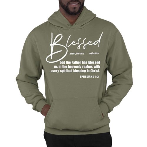 Mens Graphic Hoodie Ephesians - Blessed with Every Spiritual Blessing