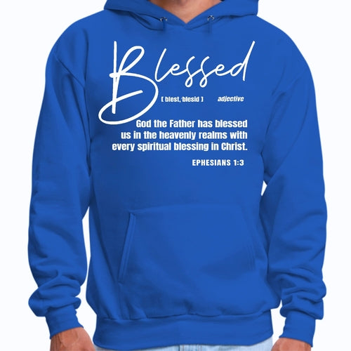 Mens Graphic Hoodie Ephesians - Blessed with Every Spiritual Blessing