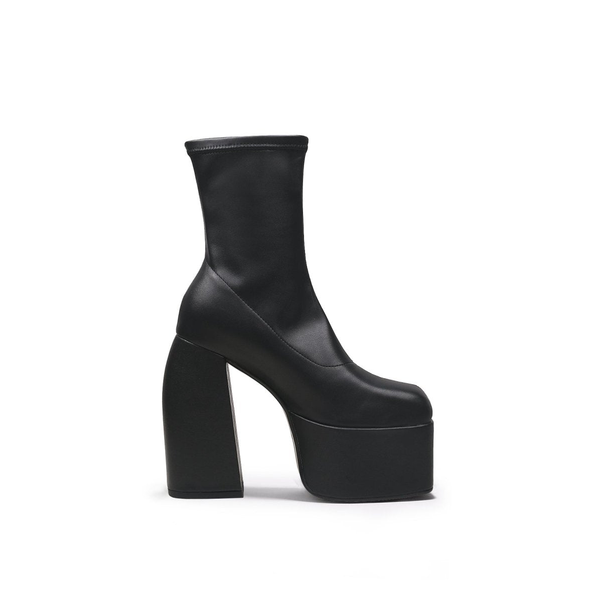 Rising Black Leather Platform Boots-2